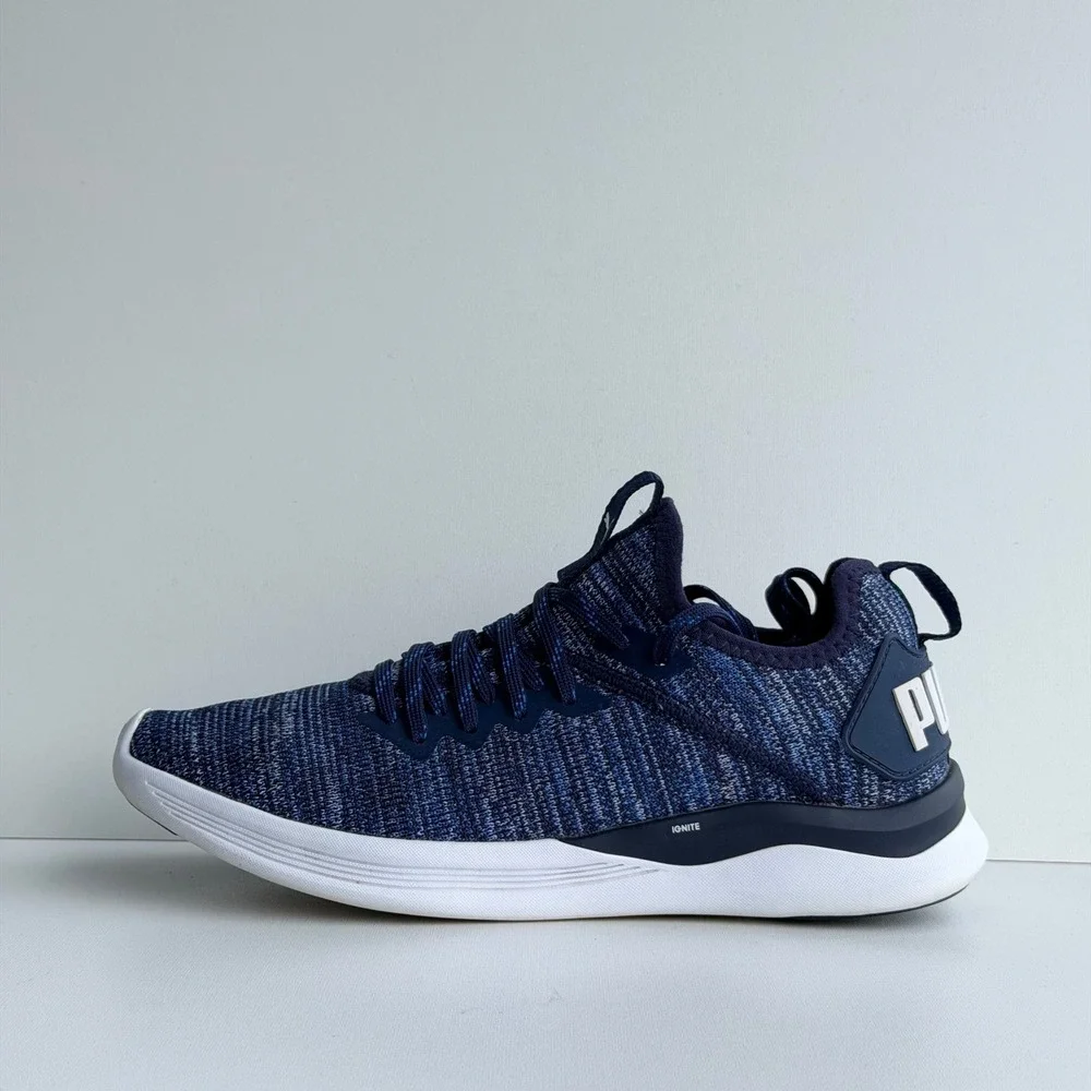 Puma Ignite Flash Evoknit Kids 5.5 Blue Running Shoes Athletic Knit Casual